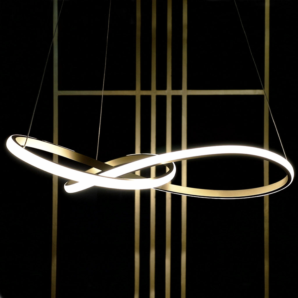 Ribbon Pendant Light with integrated LEDs 