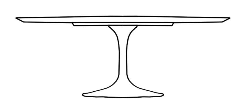 Saarinen Tulip Pedestal Table Line Drawing